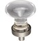 Jeffrey Alexander 1-1/4" Overall Length Satin Nickel Football Glass Harlow Cabinet Knob G110SN - alternate 5
